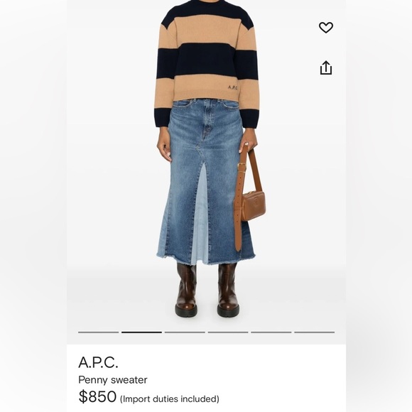 A.P.C. Penny Knit Sweater | Horizontal Stripes Parisian Chic medium - Picture 11 of 12